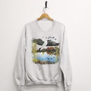 Vintage Flying Geese Nature Sweatshirt XL